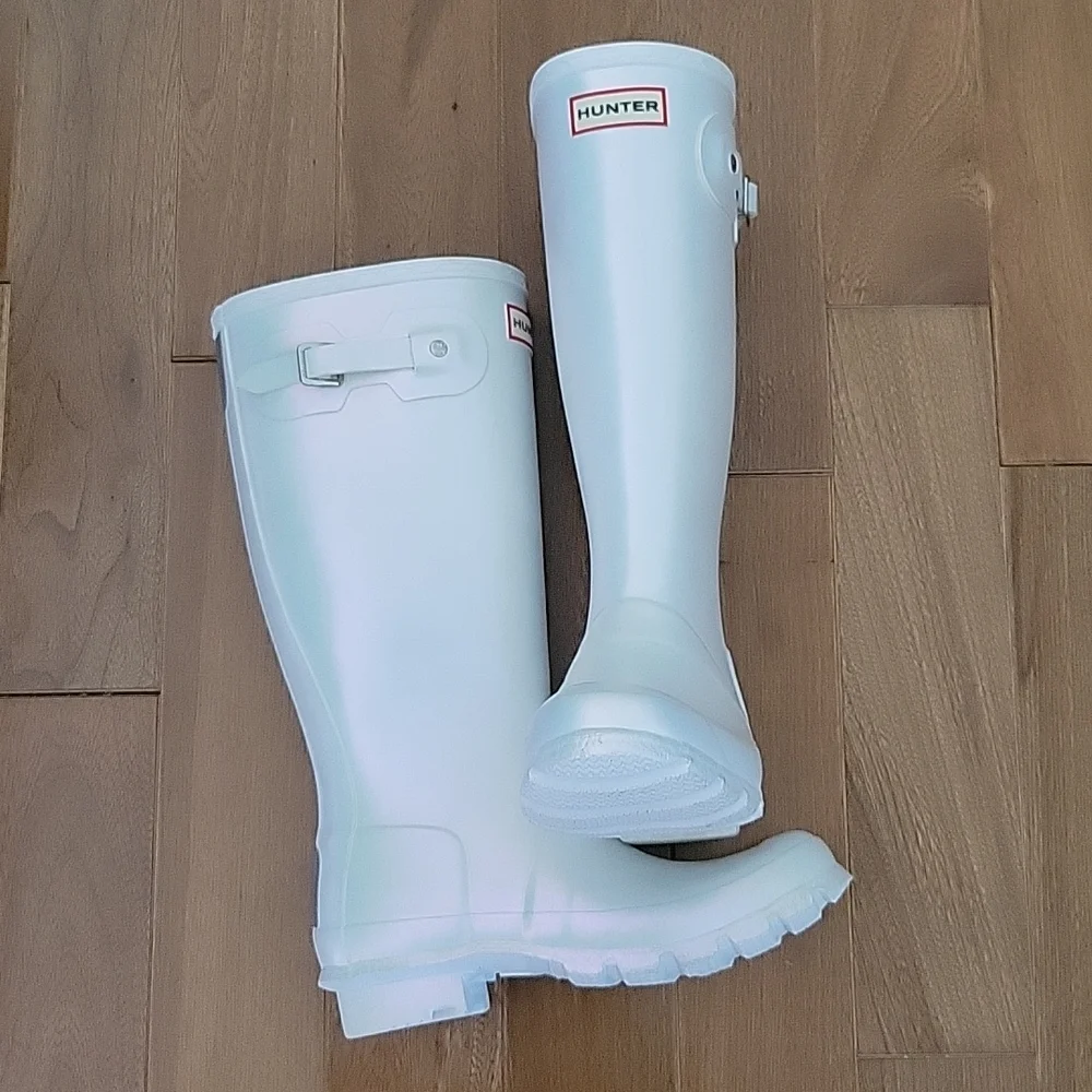Hunter Kids White Rain Boots